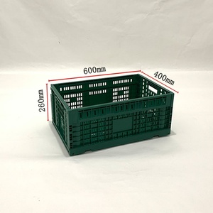 Nhà Máy Bán Hàng Dày Quân Màu Xanh Lá Cây Nhựa Gấp Giỏ Trái Cây Tát Loại Tươi Hộp Lưu Trữ Thùng - Product Image 2