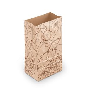 Sacs en papier kraft brun personnalisés ZJPACK, sacs alimentaires recyclés avec impression de logo pour pizza, lait, sushi, gelée, salade, sans poignée - Product Image 2