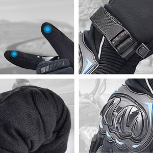 Winter Motorcycle Riding <b>Gloves</b> <b>Touchscreen</b> Shock Absorption Water Repellent Protection For Night Outdoor Off Road Bike Riding - Product Image 1