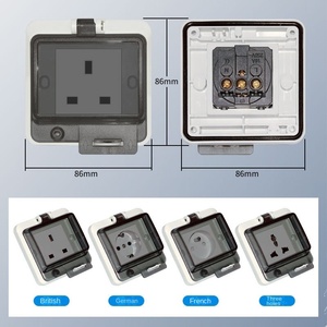 Venta directa de fábrica multifuncional reemplazable 86 tipo enchufe de pared oculto enchufe impermeable al aire libre - Product Image 3