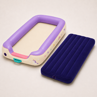 Grand lit de voyage gonflable pour tout-petits avec entrée basse, matelas en PVC floqué et graphismes personnalisés licorne