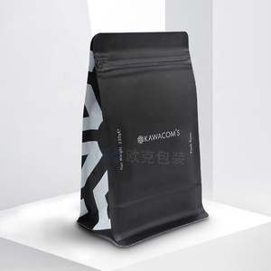 Custom Printed Recyclable Logo Stand-up plastics zipper for Coffee Packaging Bag with Valve