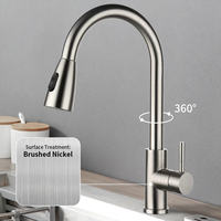 Approvisionnement d'usine en Chine Logo personnalisé Cuisines commerciales en acier inoxydable Mitigeur Mélangeurs à tirette Robinet de cuisine