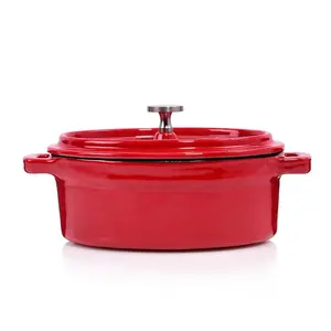 Quantity Mini Oval Enamel Cast Iron Cocotte Set 3pcs For Children