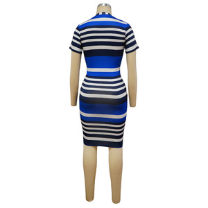 <span class=keywords><strong>Robe</strong></span> midi rayée à manches courtes pour femme, collection <span class=keywords><strong>été</strong></span> 2026 – Tendance <span class=keywords><strong>d</strong></span>écontractée, longueur <span class=keywords><strong>sous</strong></span> <span class=keywords><strong>le</strong></span> <span class=keywords><strong>genou</strong></span> - Product Image 6