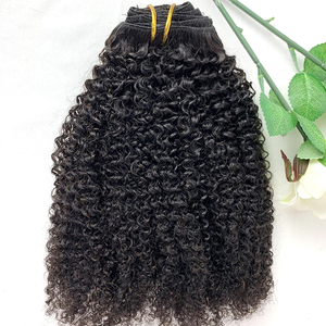 Extensión de cabello rizado Afro para mujer negra, Clip virgen tipo hm para cabello natural brasileño, 4C, venta al por mayor - Product Image 1
