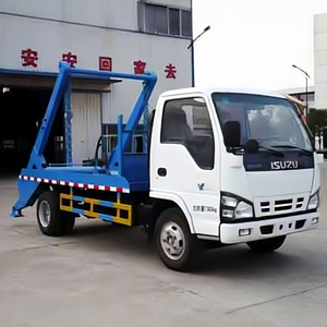 Factory Price ISUZU 600P Swing Arm Garbage Truck 4X2 5cbm Skip Loader <b>Refuse</b> Collector Garbage Truck for Sale - Product Image 1