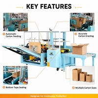 Máquina Formadora de Cajas Automática HEKON, Máquina para Armar Cajas de Cartón Corrugado, Máquina Automática para Abrir y Armar Cajas