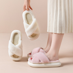 Punta aperta da <span class=keywords><strong>donna</strong></span> inverno per pantofole autunno/inverno per interni esterni antiscivolo per la casa per pantofole con cotone spesso maternità - Product Image 2