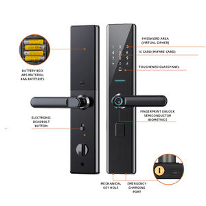 WiFiおよびBluetooth接続用TuyaおよびTT Lockアプリ統合スマート指紋アンロック木製ドアグローバル使用 - Product Image 2