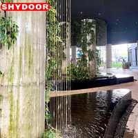 Comptoir de bar en acier inoxydable de forme spéciale, rideau d'eau, évier en acier inoxydable, table d'îlot de luxe, réception d'hôtel, restaurant, salon de beauté