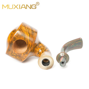 Muxiang Briar Wood Tobacco Pipe Bent Shape With Filter For Men Smoking Pipe - Product Image 4