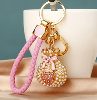 Porte-clés Dollar Hip Hop, Symbole Dollar Scintillant Rose, Sac d'Argent Mignon pour Femmes, Accessoires Porte-clés Dollar