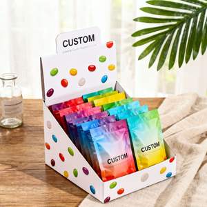 Boîte d'emballage de détail en carton imprimée sur mesure avec fermeture éclair PET et trois soudures latérales pour sachets de snacks, qualité alimentaire, vente en gros - Product Image 3