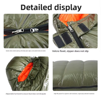 Sac de couchage pour adultes, 90% duvet de canard blanc, style momie, très gonflable, personnalisable, confortable, pour le camping en plein air, portable, chaud pour l'hiver