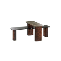 Zeitgenössischer Luxus-Couchtisch mit Abgerundeter Rechteckiger Form, Hochglanz-Oberfläche, Massivholzbeinen und Metallgestell für Wohnzimmer