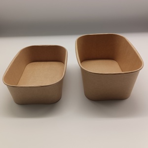 Tazón Rectangular Desechable de Papel para Ensaladas de 1000 ml con Tapas, Contenedor de Alimentos con Logotipo Personalizado - Product Image 5