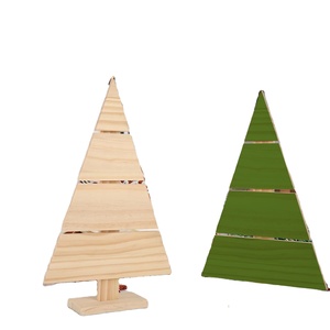 Albero di legno di natale ritagli artigianali a forma di albero incompiuto in legno rustico casa albero decorazione Desktop - Product Image 4