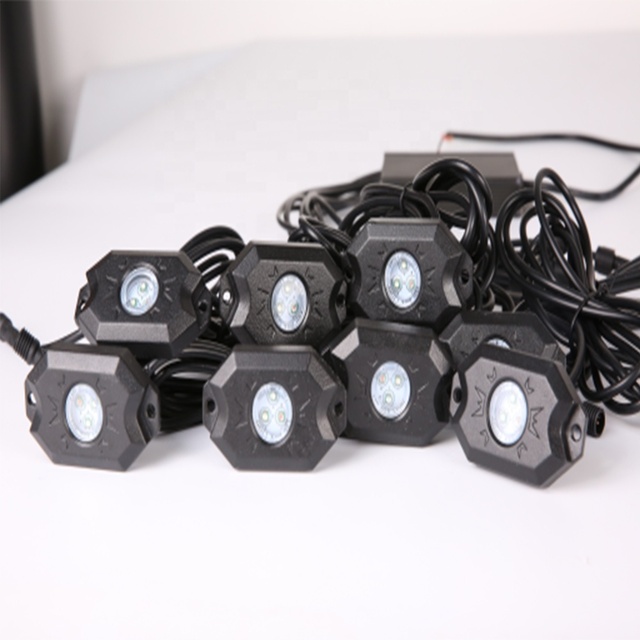 Morsun APP Control 2" RGB Mini LED Rock Light for Jeep Offroad Multi Color 9W Rock Light for Underglow Offroad Truck UTV ATV SUV