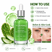 Sérum Exfoliant Doux Hydratant AHA PHA BHA pour Affiner les Pores et les Points Noirs, Sérum Exfoliant Cactox