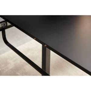 DB Modern Space Saving Kitchen <b>Table</b> 70.86" W X <b>D</b> Black Square Extendable Dining <b>Table</b> with Metal Leg Assembled - Product Image 5