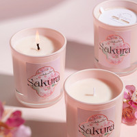Huaming personnalisé décoration de la maison souvenirs de mariage tortue bocal en verre bougie de soja parfumée fleur de cerisier Sakura bougies parfumées