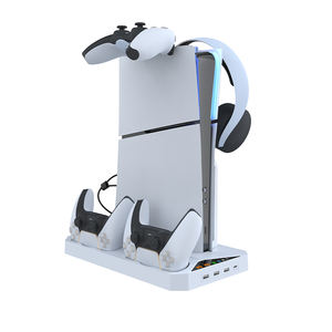 Аксессуары для игр Ps5 беспроводной контроллер Подставка для зарядки многофункциональная охлаждающая база для Ps5 Slim консоли - Product Image 5