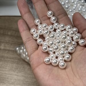 Perlas de Cristal Sintético de Imitación de Perla Negra, Redondas, con Medio Orificio, de Alta Calidad AAAAA, en Dorado, Gris y Blanco, de 4-16 mm, para la Fabricación de Joyería - Product Image 4