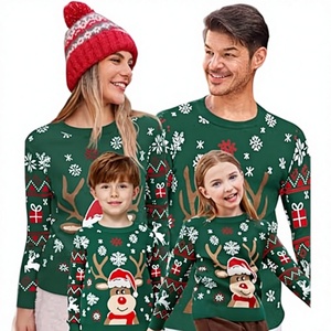 <span class=keywords><strong>Pull</strong></span> en tricot épais à motif de rennes de Noël pour la famille FNJIA, pour femmes, hommes et enfants, <span class=keywords><strong>pull</strong></span> de Noël moche - Product Image 4