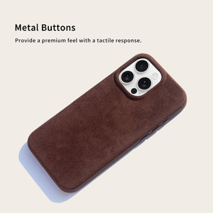 <span class=keywords><strong>Coque</strong></span> de téléphone en <span class=keywords><strong>Alcantara</strong></span> pour <span class=keywords><strong>iphone</strong></span> 16 <span class=keywords><strong>Pro</strong></span> Max, enveloppe complète, en métal surélevé - Product Image 3