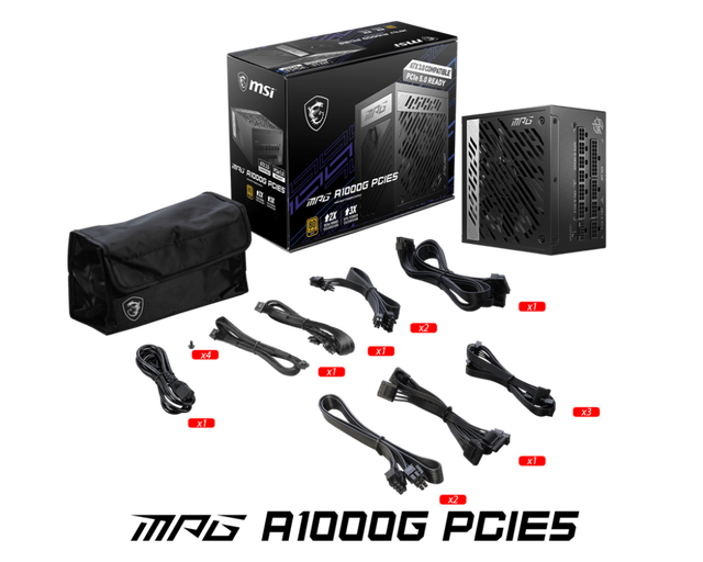 Wholesale MSI MPG A1000GL PCIE5  ATX3.0 DC Power Supply Full Modular Gold PSU 850W for Gaming Desktop Switching Power Supply