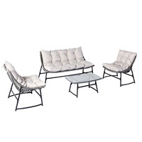 Terrassen möbel Patio außerhalb großer Gartens tühle Wicker Garden Conversation Set Balkon Bistro Set Rattan Outdoor Sofa