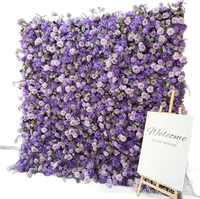 Backdrop Dinding Bunga Buatan 5D Stainless Steel Merk BBGS BARU untuk Pernikahan, Latar Belakang Dekoratif Floral Buatan Cina