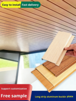 Plafonds artistiques perforés en WPC de style moderne, ignifuges, à grain de bois décoratif, en PVC pour hôtels, grille de plafond facile à installer