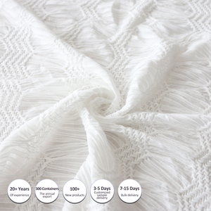 Tela elástica de poliéster sólido de Jacquard blanco de punto de alta calidad con patrón personalizado Nuevo diseño - Product Image 3