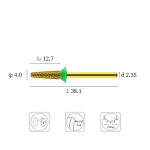 4.0mm tek koni karbür tırnak manikür Efile matkap uçları uzun çivi tırnak matkap için <span class=keywords><strong>2</strong></span> yönlü koni uçları uçucu aracı - Product Image 3