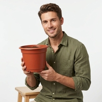 Pot de fleurs moderne en plastique pour jardin, pots de pépinière en plastique pour la maison et pot de jardin rond, vente en gros