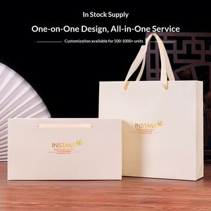 Bolsa de papel para regalo, pequeña, de grado alimenticio, con logotipo privado, color blanco bronceado, para nido de pájaro estofado fresco instantáneo - Product Image 3