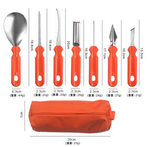 Ensemble de couteaux à découper en citrouille en acier inoxydable Halloween 7 pièces outils de décoration de fruits et de sculpture de légumes avec étui de transport - Product Image 6