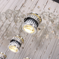 Lustre linéaire moderne pour hôtel, design luxueux en cristal, pour escalier et plafond haut