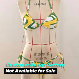 Trajes de baño a juego de diseñador de 3 piezas personalizados <span class=keywords><strong>para</strong></span> <span class=keywords><strong>parejas</strong></span> pantalones cortos de Playa Mujeres Tanga Bikini sujetador conjunto trajes de baño <span class=keywords><strong>para</strong></span> mujeres - Product Image 5