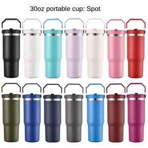 Gobelet isotherme de voyage pour voiture en acier inoxydable 304 de haute qualité, 20 oz et 30 oz, avec poignée, personnalisable avec logo - Product Image 6