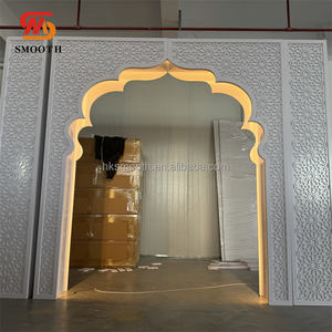 SMOOTH White Carved Led Backdrop Glowing Muslim Festival Acrylic Hollow Pattern Wedding Acrylic Arch with Led Light - Product Image 2