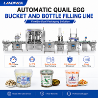 Machine de remplissage automatique pour aliments marinés liquides et solides, pâtes, cornichons, œufs de caille en sauce, en saumure ou en eau, dans des seaux, conteneurs ou bocaux