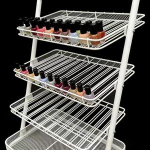 Estante expositor de esmaltes de uñas, organizador de almacenamiento, carrito de pie para salón de uñas, estante de hierro forjado para esmaltes y pegamentos. - Product Image 5