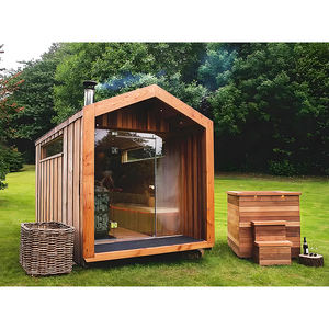 تصميم جديد 2-4 شخص الخشب المنزل رخيصة البخار ساونا والبخار الجاف ساونا في الهواء الطلق غرفة ذكية في الهواء الطلق - Product Image 5