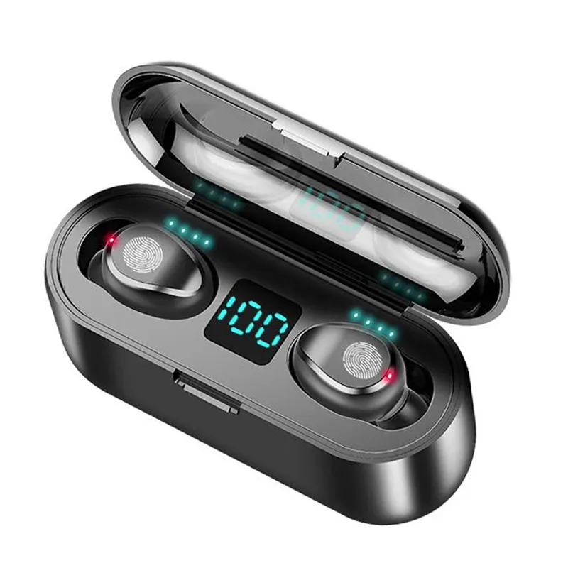 2023 ODM Neue drahtlose Bluetooth-Kopfhörer Ohrhörer V5.0 Stereo Sound TWS Drahtloser Kopfhörer 2000mAh Power Bank Lade koffer