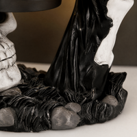 Lanterne Squelette Halloween Décoration Résine Figurine Squelette Tenant Lanterne Décor Jardin Cour Extérieur Horrifique