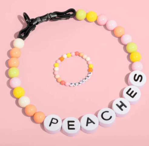 Bracciale con lettere di perline colorate + catena per collare 6