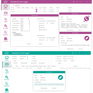 Sistema de grabación telefónica con SDK/API sobre la base de Linux OS: 2CH grabación + 2CH correo de voz + 2CH llamada anuncio - Product Image 6